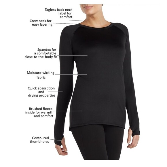 ClimateRight by Cuddl Duds Women's Plush Warmth Crew Neck Base Layer Top Size S - Picture 4 of 7